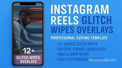 Instagram Reels Glitch Wipes Overlays Elements template preview