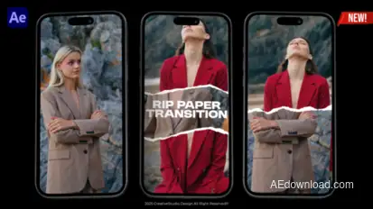 Instagram Reels Rip Paper Transition Pack Elements template preview