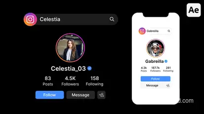 Instagram Search Bar, Profile, Result Elements template preview