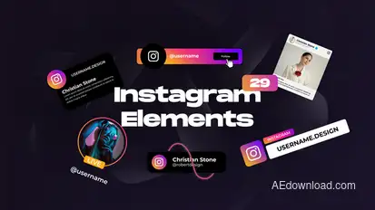 Instagram Social Media Elements broadcast-packages template preview