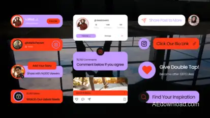 Instagram Social Media Lower Third Elements template preview