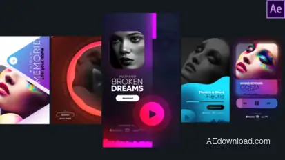 Instagram Stylish Music Stories Elements template preview