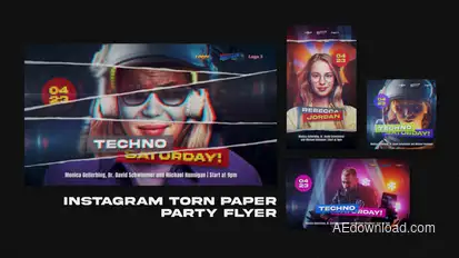 Instagram Torn Paper Party Flyer Product Promo template preview