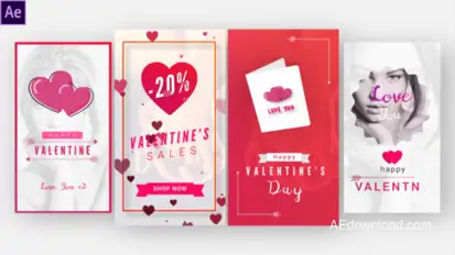 Instagram Valentine Stories Elements template preview