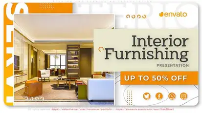 Interior And Furnishing Presentation Video Displays template preview