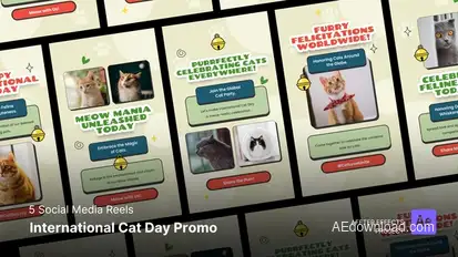 International Cat Day Promo Instagram Reels Product Promo template preview