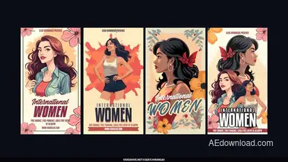 International Women’s Day Stories Video Displays template preview