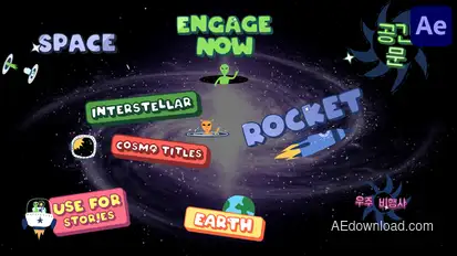 Interstellar Cosmo Titles for After Effects Titles template preview