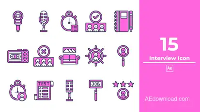 Interview Icon After Effect Elements template preview