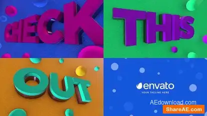 Intro 3D Text & Logo with Element 3D Logo Stings template preview