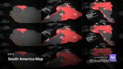 Intro - South America Map After Effects Project Files broadcast-packages template preview