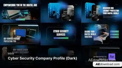 Intro/Opening - Cyber Security Company Profile Dark Ver. After Effects Project Files Openers template preview