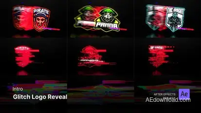Intro/Opening - Glitch Logo Reveal After Effects Project Files Logo Stings template preview