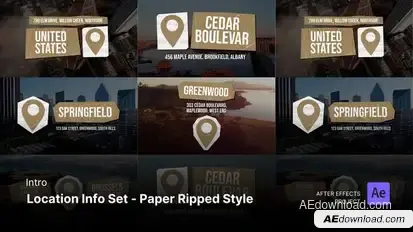 Intro/Opening - Location Info Set After Effects Project Files Openers template preview