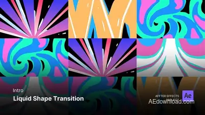 Intro/Opening Video - Liquid Shape Transition After Effects Template broadcast-packages template preview