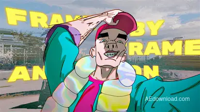 Intro with the character Elements template preview