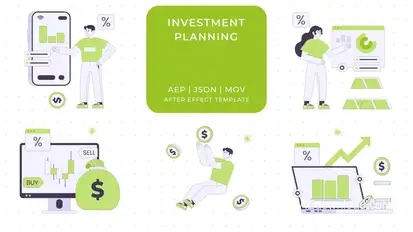 Investment Planning Animated Illustration | After Effects Elements template preview