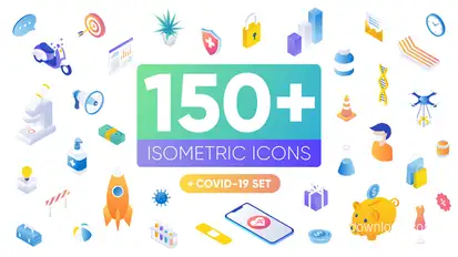 Isometric Icons Elements template preview