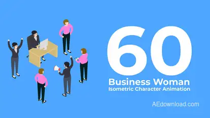 Isometric People Female Elements template preview