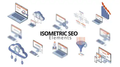 Isometric SEO Elements Elements template preview