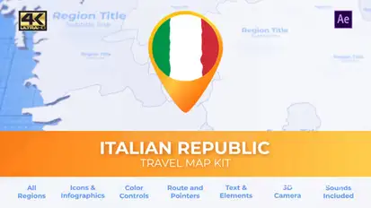 Italy Map - Italian Republic Travel Map Video Displays template preview