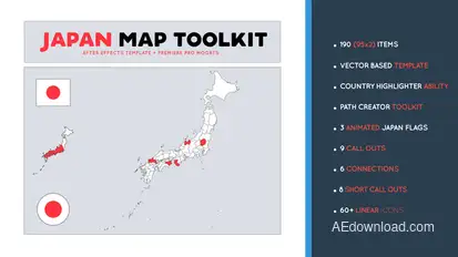 Japan Map Toolkit Infographics template preview