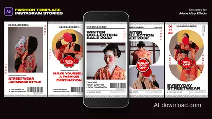 Japanese Fashion Instagram Stories Product Promo template preview
