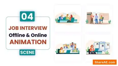 Videohive Job Interview Offline & Online Scene Animation Elements template preview