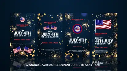 July 4th Instagram Stories Openers template preview