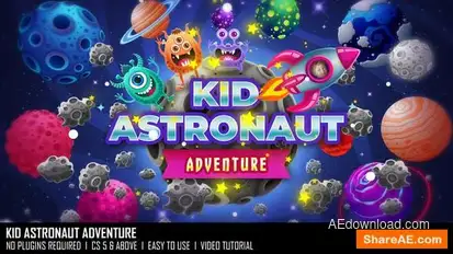 Kid Astronaut Adventure Openers template preview