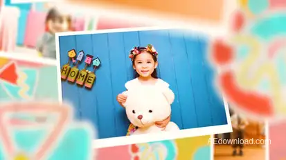 Kids Colorful Photo Slideshow Openers template preview