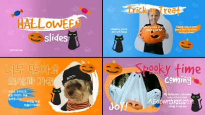 Kids Halloween Typography Slideshow for After Effects Openers template preview
