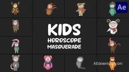 Kids Horoscope Masquerade for After Effects Elements template preview