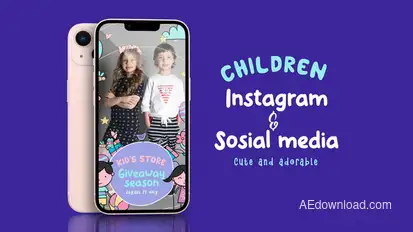 Kids Instagram Stories Video Displays template preview