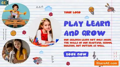 Kids Promo | Kindergarten Slideshow Openers template preview