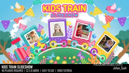 Kids Train Slideshow Video Displays template preview