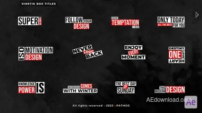 Kinetic Box Titles | After Effects Titles template preview