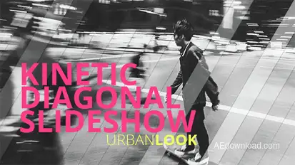 Kinetic Diagonal Slideshow Video Displays template preview