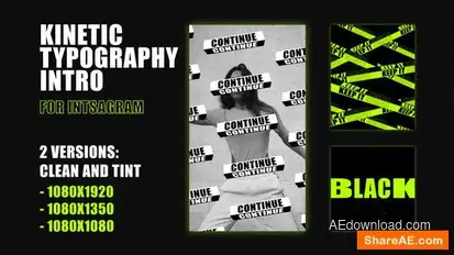 Kinetic Intro for Instagram | AE Openers template preview