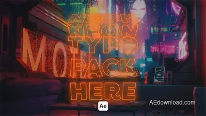 Kinetic Neon Typo 02 Titles template preview