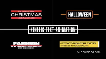 Kinetic Text Animation Titles template preview