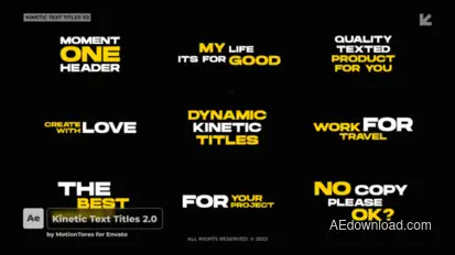 Kinetic Text Titles 2.0 | AE Titles template preview