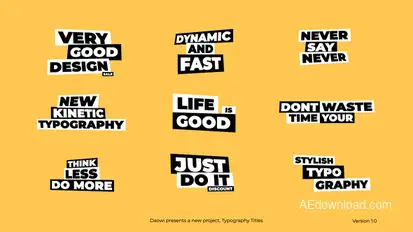 Kinetic Titles | After Effects Titles template preview