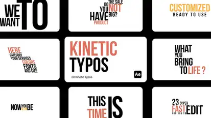 Kinetic Typos for After Effects Titles template preview