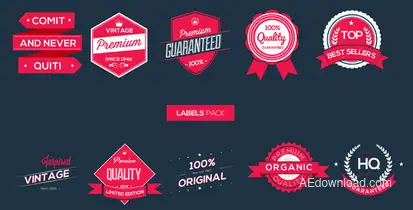 Labels Pack Titles template preview