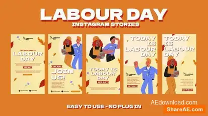 Labour Day Instagram Stories Openers template preview