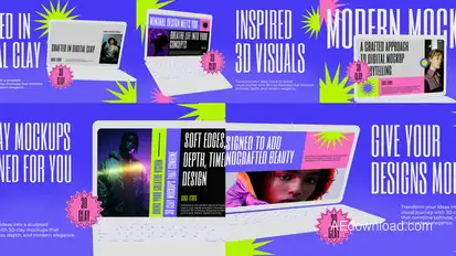 Laptop Clay Mockup Landscape Product Promo template preview