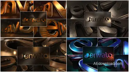 LED Gold Title Logo Stings template preview