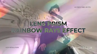 Lens Prism Rainbow Rays Effect Elements template preview