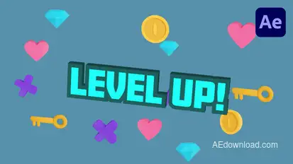 Level Up Fun Gaming Title Titles template preview